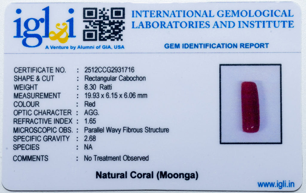 Coral Moonga 8.30 Carat