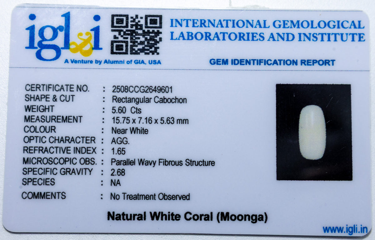 White Coral 5.60 Carat