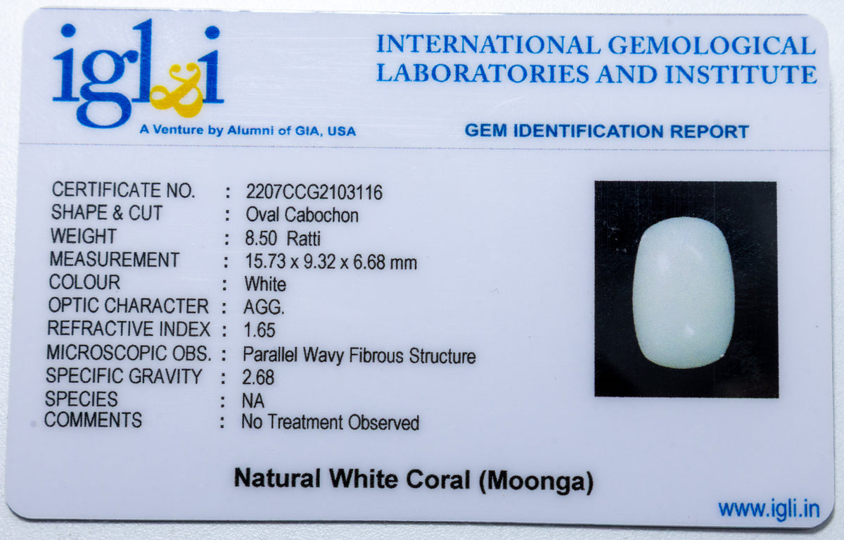 White Coral 8.50 Carat