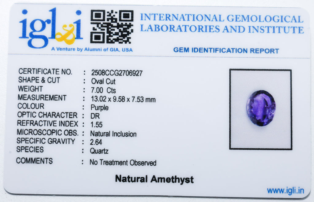 Natural Amethyst 7.00 Carat
