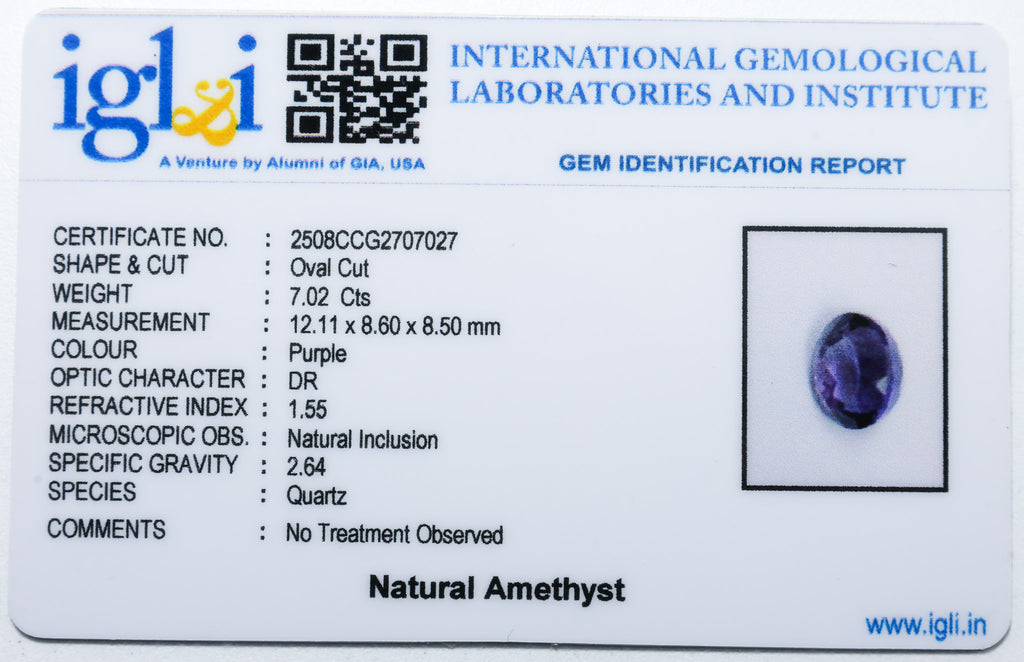 Natural Amethyst 7.02 Carat