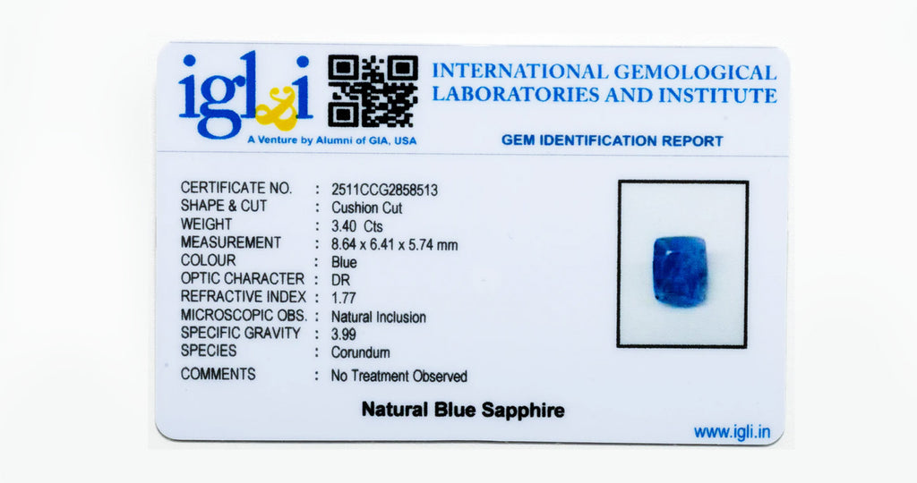 Blue Sapphire 3.40 Carat (Grade B)
