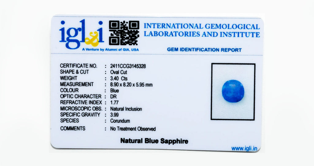 Blue Sapphire 3.40 Carat (Grade A)