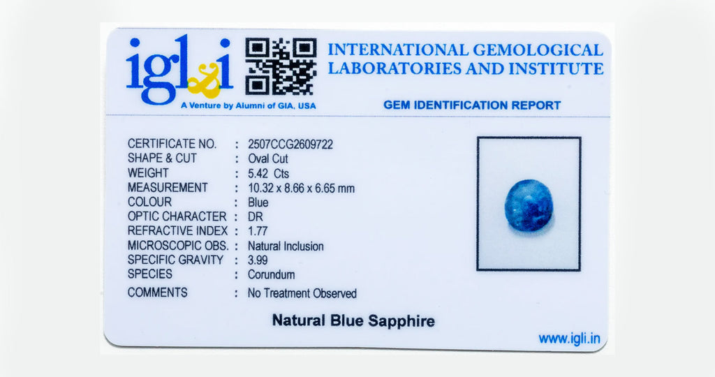 Blue Sapphire 5.42 Carat