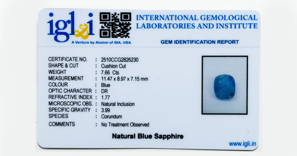 Blue Sapphire 7.66 Carat