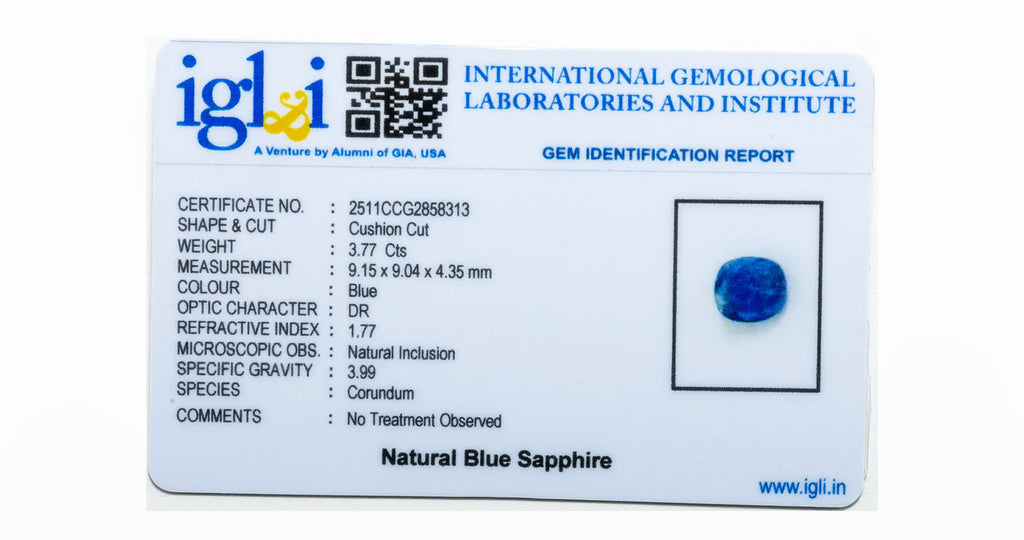 Blue Sapphire 3.77 Carat