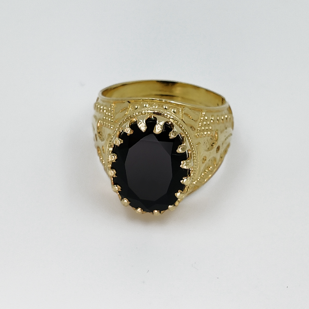 Royal Black Agate Ring (9.85 Carat)