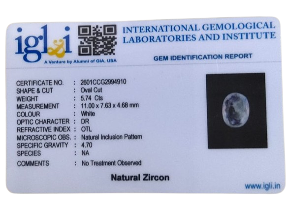 Zircon 5.74 Carat