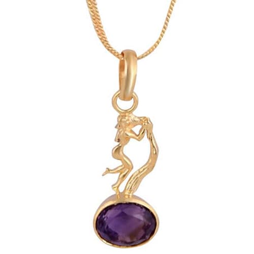 Amethyst -Jamunia Pendant with Chain