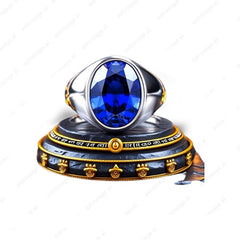 Blue Sapphire (Neelam) Sterling Silver Ring