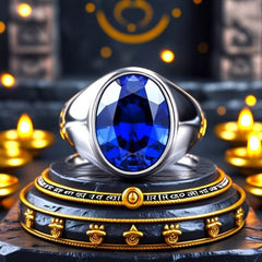 Blue Sapphire (Neelam) Sterling Silver Ring