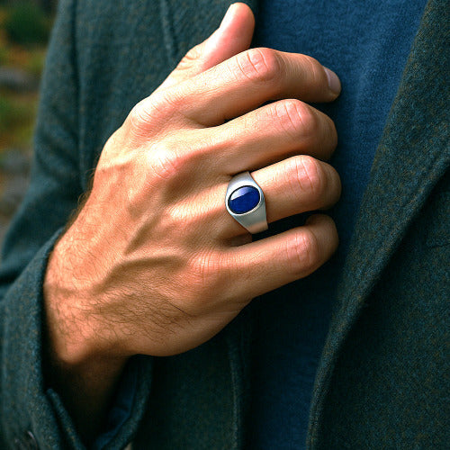 Blue Sapphire (Neelam) Sterling Silver Ring