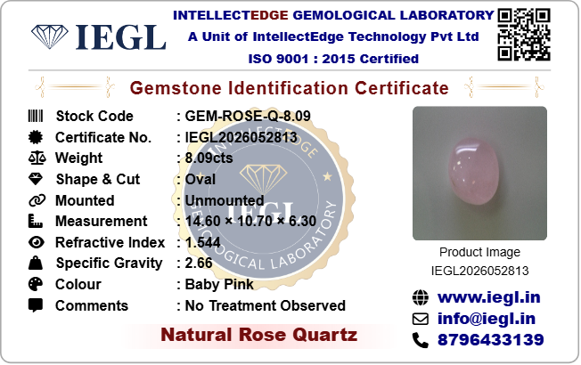 Rose Quartz - 8.09 Carat