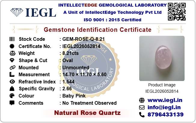 Rose Quartz - 8.21 Carat