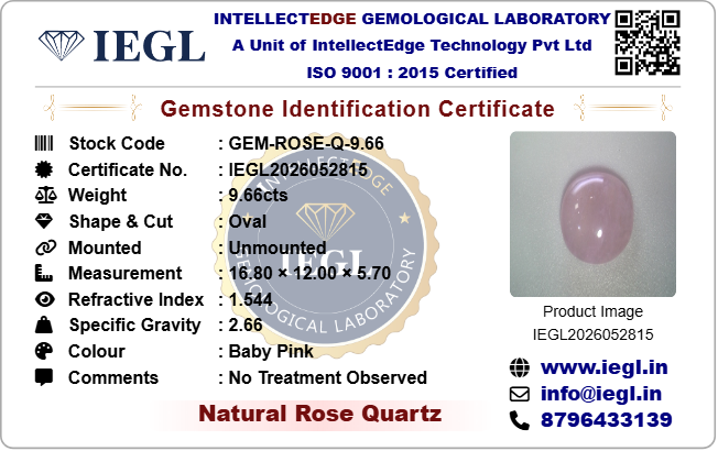 Rose Quartz - 9.66 Carat