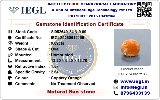 Sunstone - 9.09 Carat