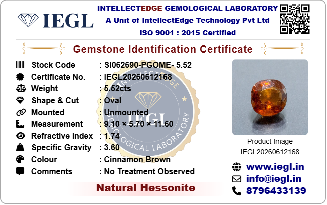 Hessonite - 5.52 Carat