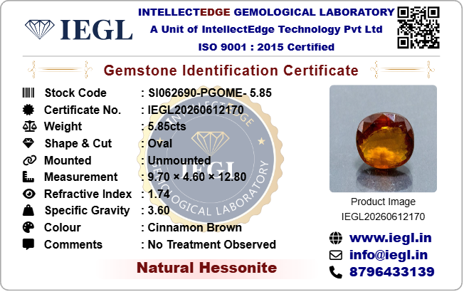 Hessonite - 5.85 Carat