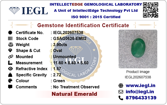 Brazilian Emerald - 3.90 Carat