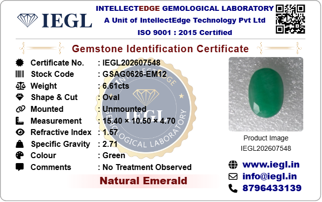 Brazilian Emerald - 6.61 Carat