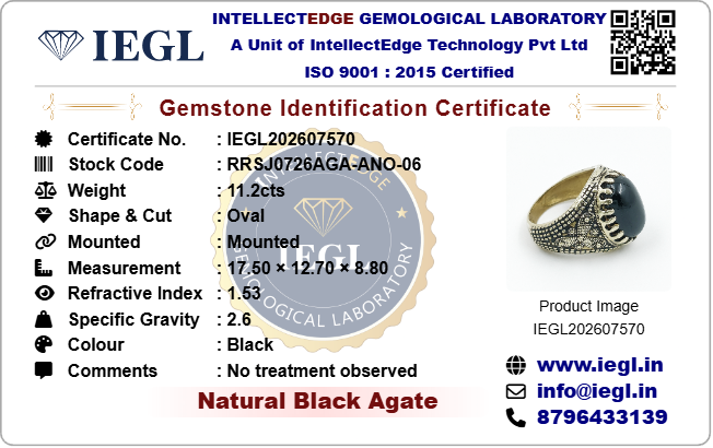 Royal Antique Black Agate Ring (10.90 Carat)
