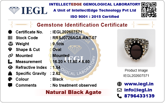 Royal Antique Black Agate Ring (11.20 Carat)