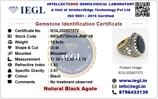 Royal Antique Black Agate Ring (9.10 Carat)
