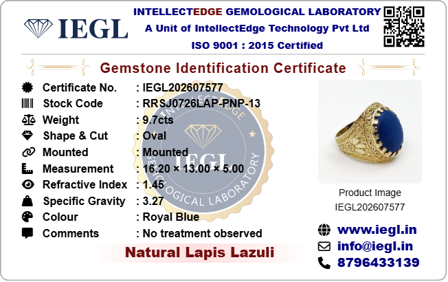 Royal Lapis Lazuli Ring (9.70 Carat)