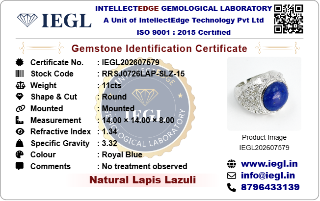 Royal Lapis Lazuli Ring (11 Carat)