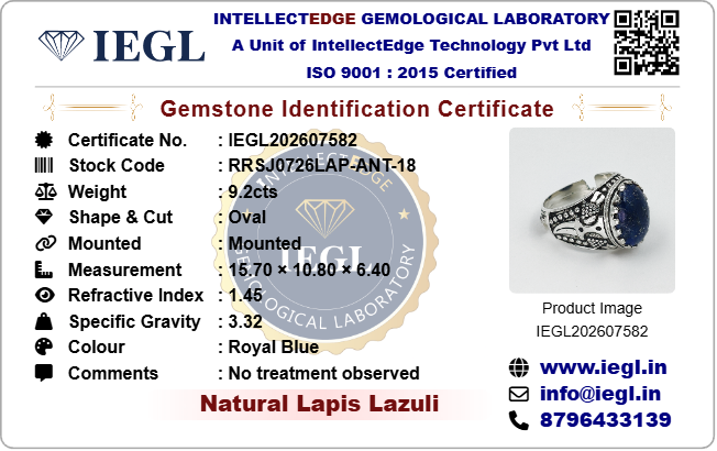 Royal Antique Lapis Lazuli Ring (9.20 Carat)