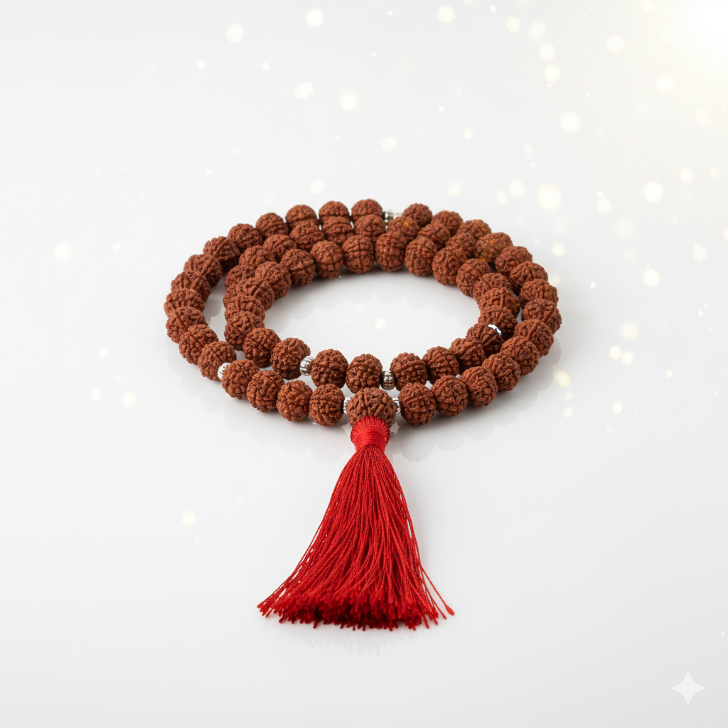 Char Mukhi Rudraksh Mala Beads (108 Beads)