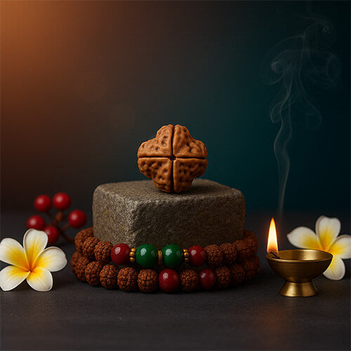 Chaar Mukhi- Four faced Rudraksha - Lab Certified