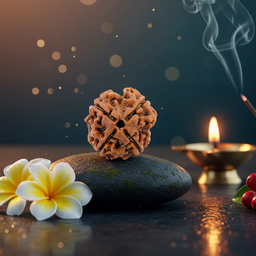 Chaar Mukhi-Four-faced Rudraksha - Lab Certified (Without Mala)