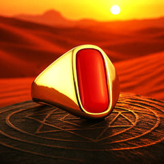 Coral Moonga Panchdhatu Ring