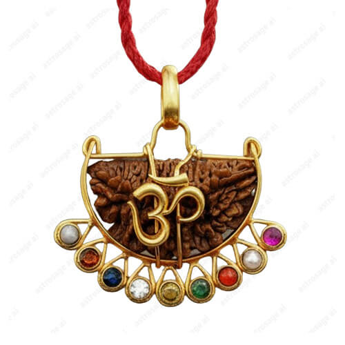 One Face Rudraksha with Nine Gemstones