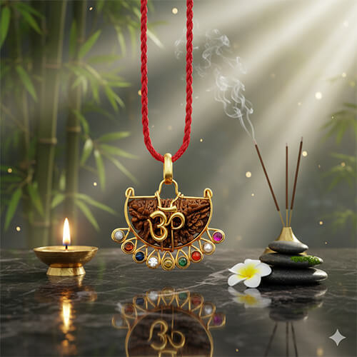 One Face Rudraksha with Nine Gemstones