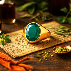 Emerald Panna Panchdhatu Ring | Lab certified | Adjustable Ring