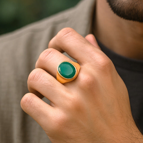 Emerald Panna Panchdhatu Ring | Lab certified | Adjustable Ring