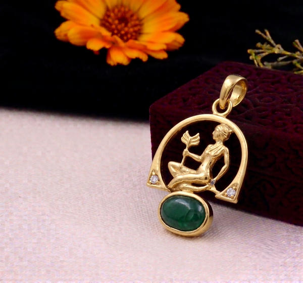 Emerald - Panna Pendant Panchdhatu