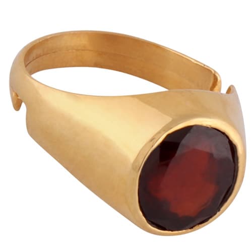 Hessonite (Gomed) Panchdhatu Ring | Lab certified | Adjustable Ring