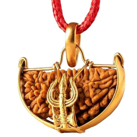 Ek Mukhi One Faced Trishul Rudraksha - Lab Certified (with Mala)