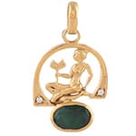 Emerald -Panna Pendant Panchdhatu with Chain