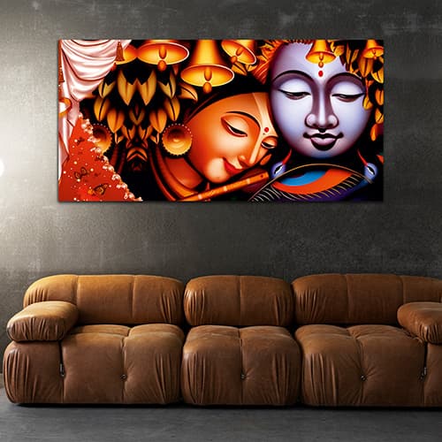 Radha Krishna Canvas Wall Painting (WP_0324N)