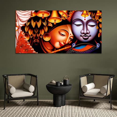 Radha Krishna Canvas Wall Painting (WP_0324N)