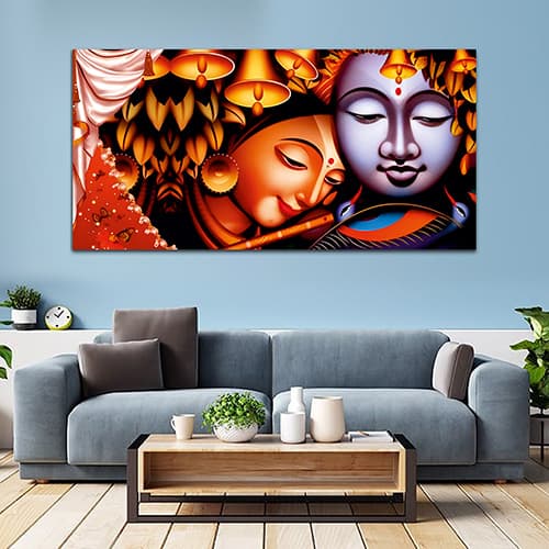 Radha Krishna Canvas Wall Painting (WP_0324N)