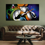 Radha Krishna Blue Canvas Wall Painting (WP_0325N)