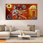 Radha Krishna Multicolor Canvas Wall Painting (WP_0327N)