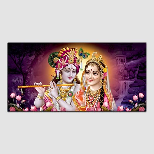 Radha Krishna Multicolor Canvas Wall Painting (WP_0329N)
