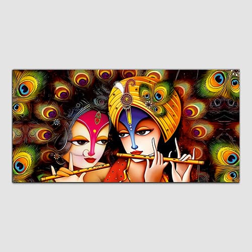 Radha Krishna Multicolor Canvas Wall Painting (WP_0334N)