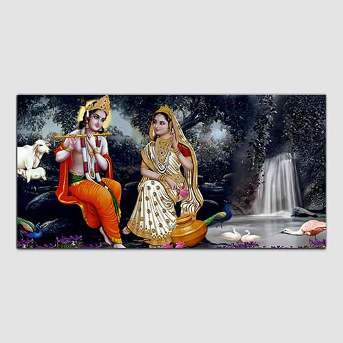 Radha Krishna Multicolor Canvas Wall Painting (WP_0335N)